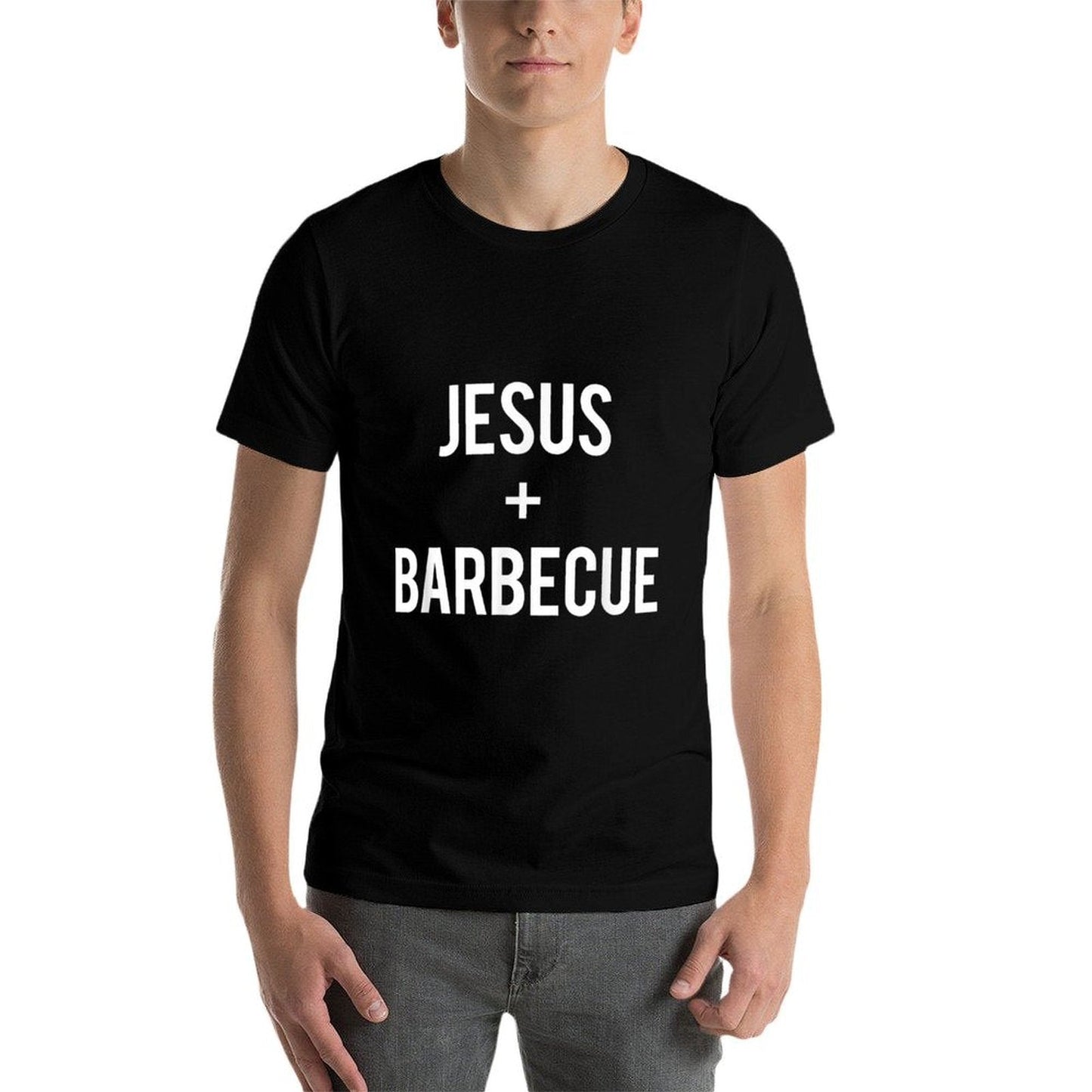 Love Jesus And BBQ T-Shirt - Funny Christian Food Faith Gift for Men Women