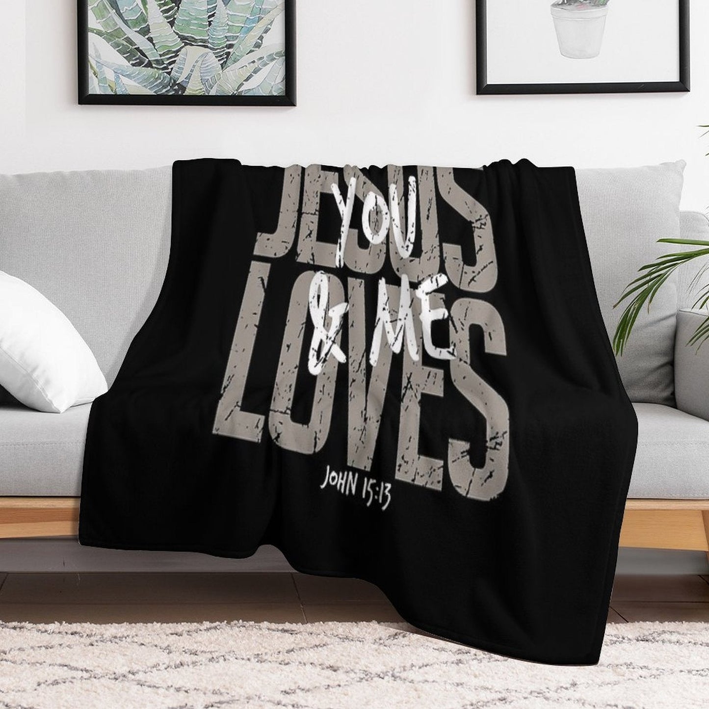 Jesus Loves You Christian Throw Blanket - Bible Verse Religious Gift