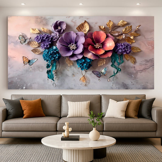 Floral Symphony Wall Art | Botanical Canvas Print