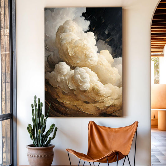 Beige Cloud Abstract Wall Art | Cozy Modern Home Decor