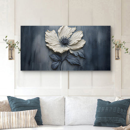 Floral Clay Relief Wall Art | Botanical Canvas Print