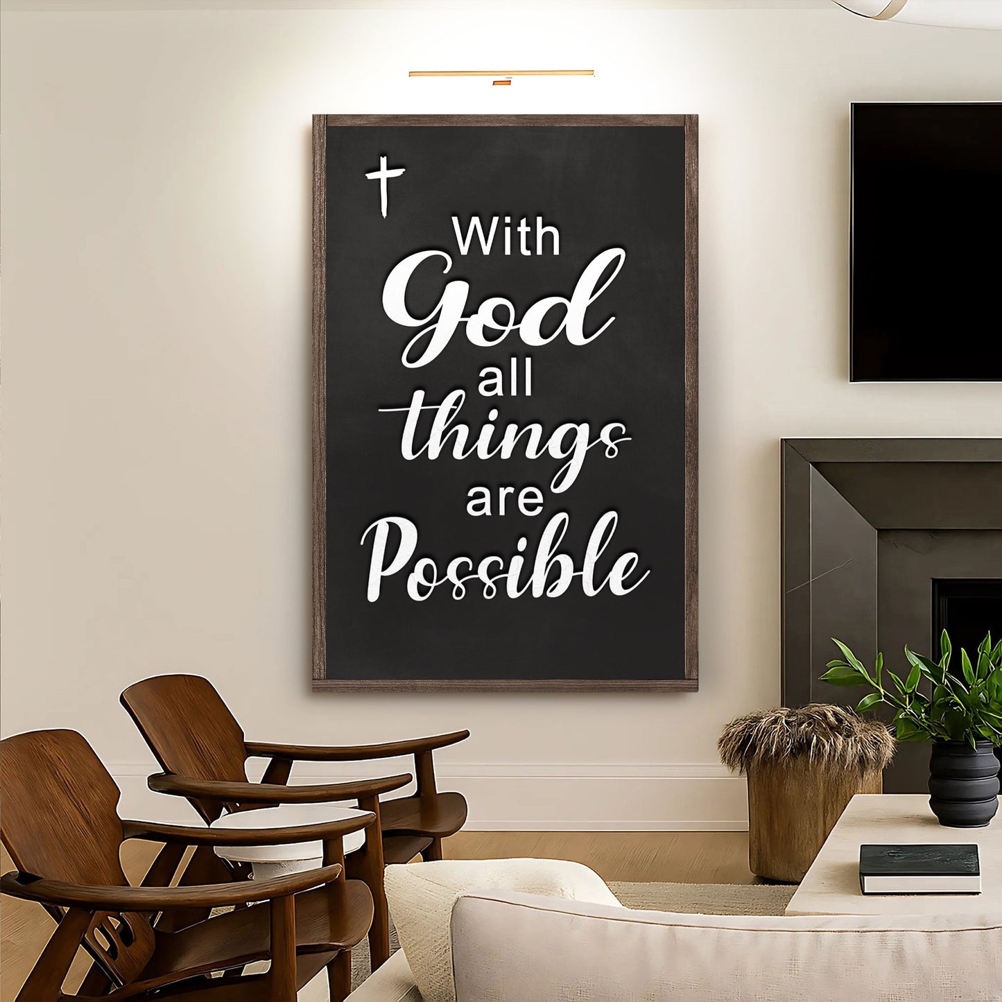 With God All Things Are Possible Canvas - Matthew 19:26 Christian Wall Art