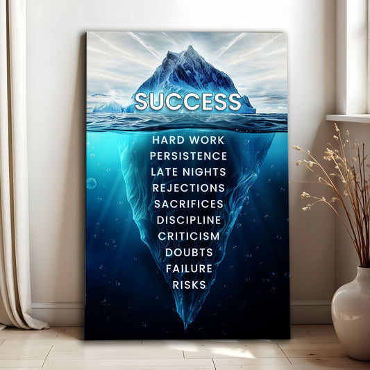 Success Motivational Wall Sign | Achievement Quote Art