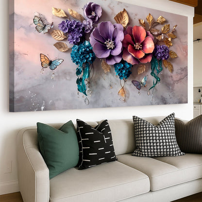 Floral Symphony Wall Art | Botanical Canvas Print