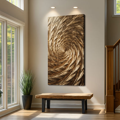 Gold Spiral Abstract Wall Art | Luxury Canvas Print