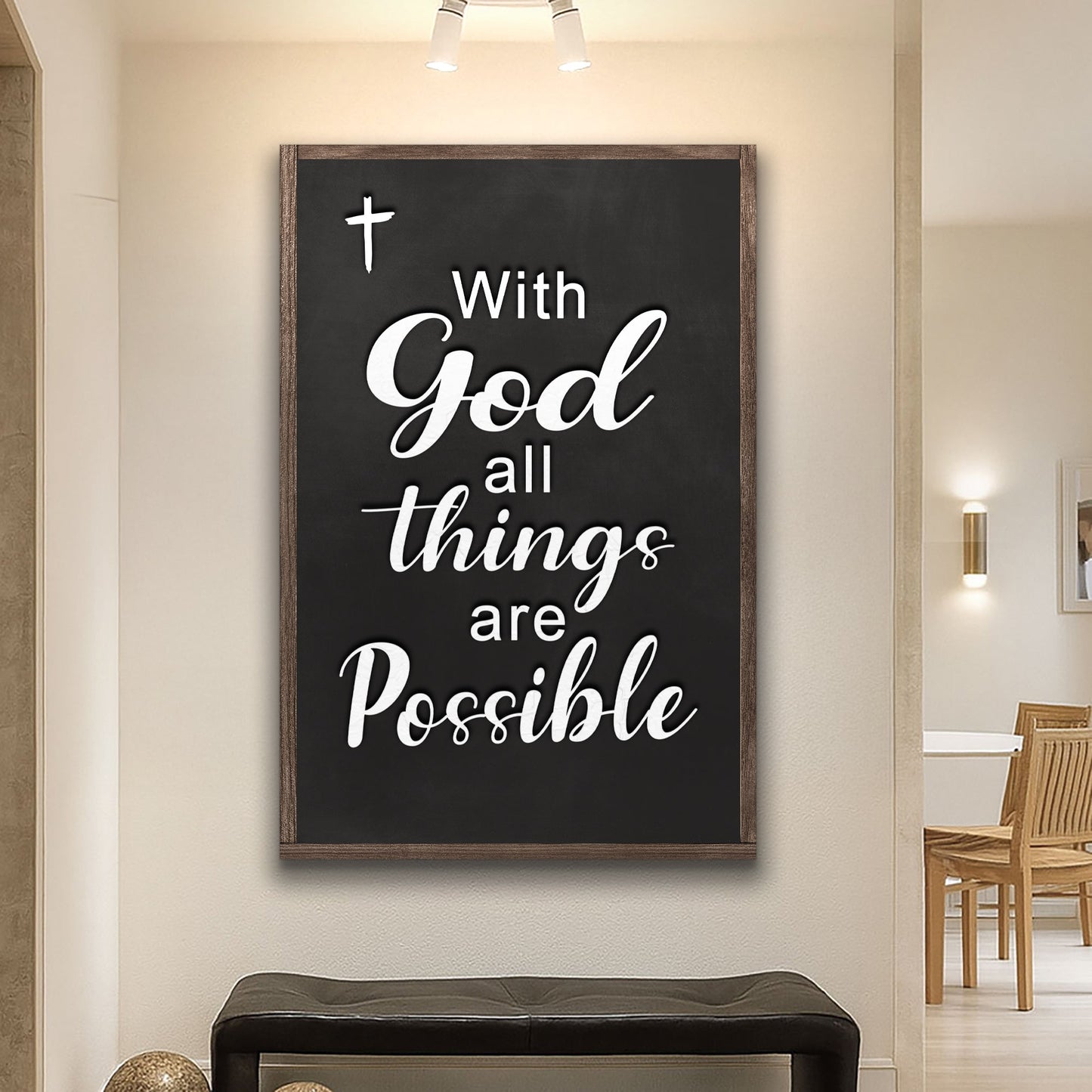 With God All Things Are Possible Canvas - Matthew 19:26 Christian Wall Art