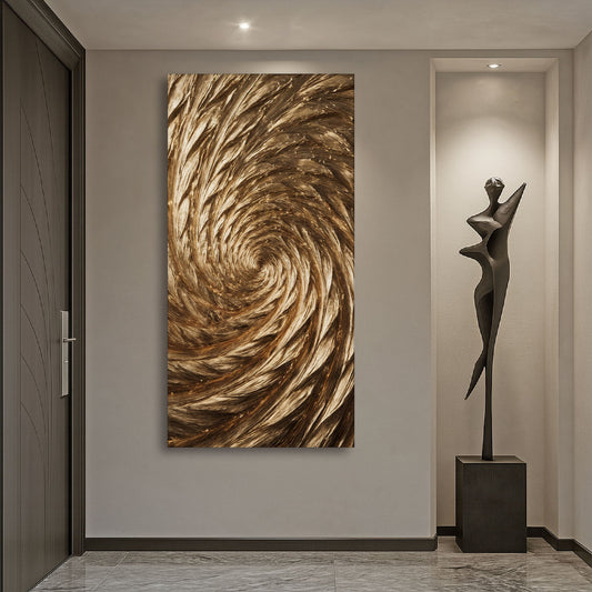 Gold Spiral Abstract Wall Art | Luxury Canvas Print