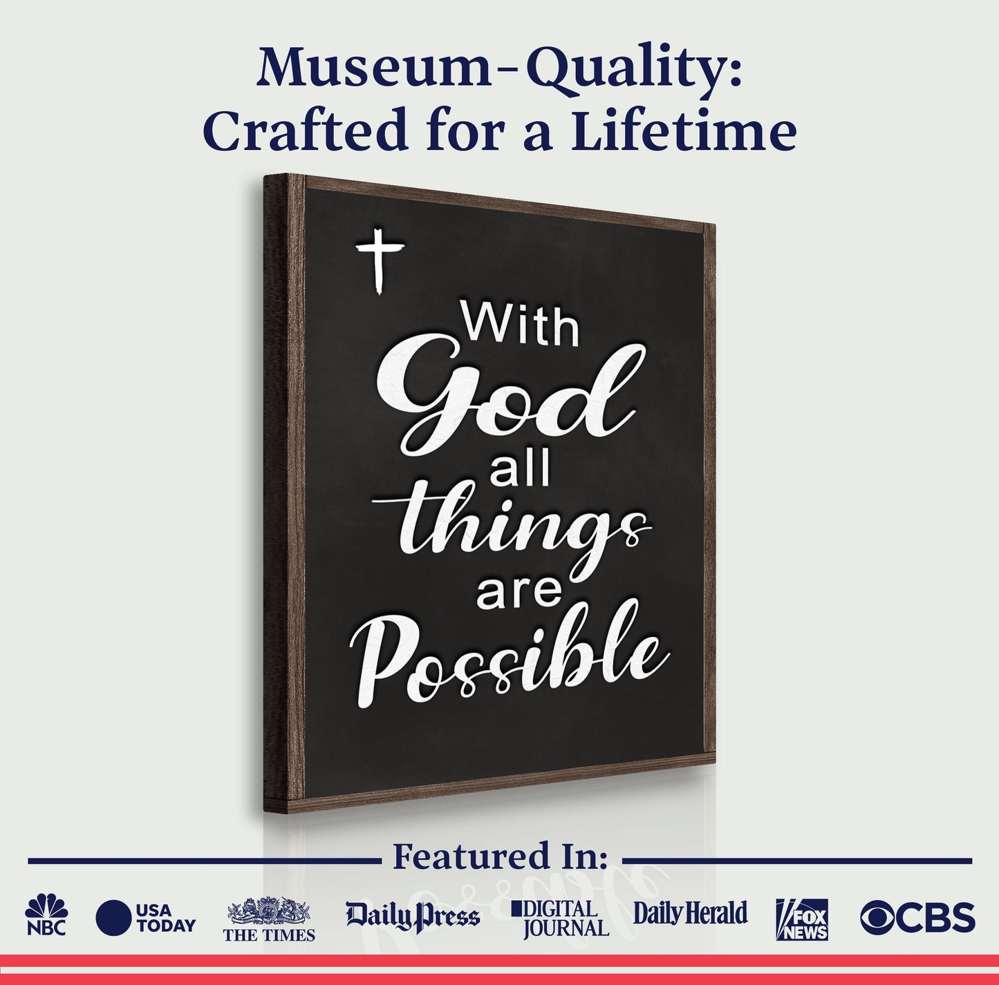 With God All Things Are Possible Canvas - Matthew 19:26 Christian Wall Art