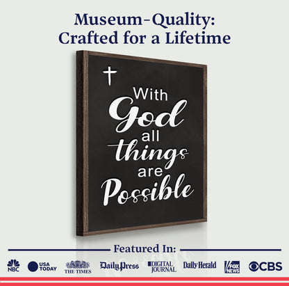 With God All Things Are Possible Canvas - Matthew 19:26 Christian Wall Art