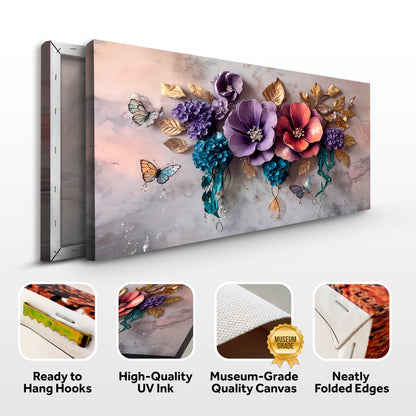 Floral Symphony Wall Art | Botanical Canvas Print