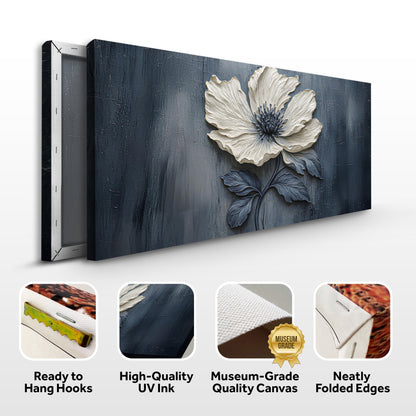 Floral Clay Relief Wall Art | Botanical Canvas Print