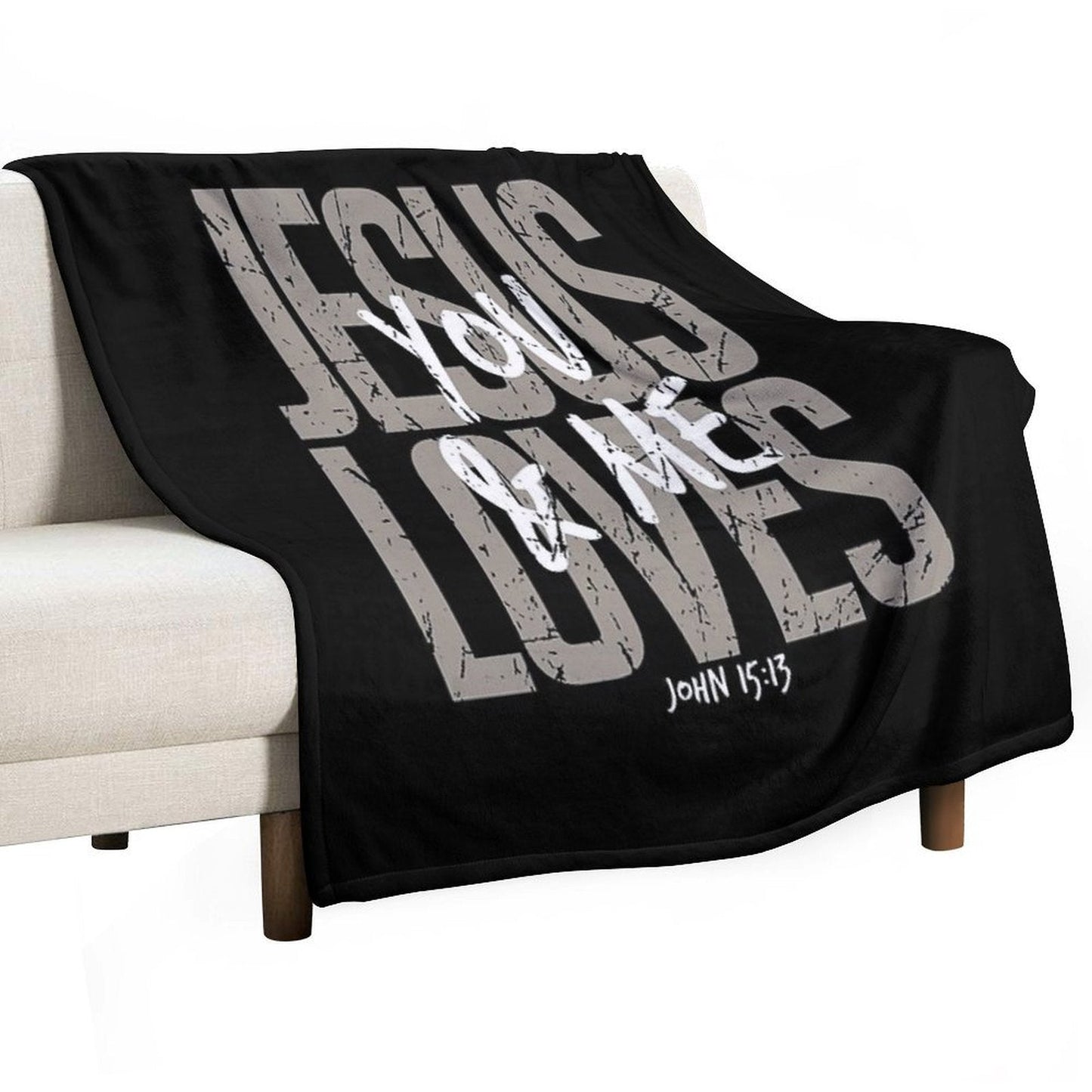 Jesus Loves You Christian Throw Blanket - Bible Verse Religious Gift
