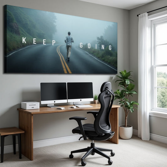 Keep Going Motivational Wall Sign | Persistence Quote Art