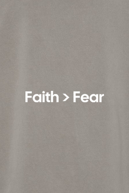 Faith Over Fear Unisex Pigment-Dyed Hoodie - Christian Sweatshirt Gift