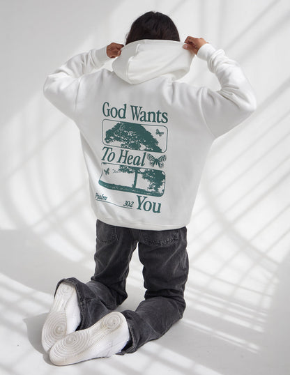 God Heals Unisex Hoodie - Psalm 30:2 Christian Sweatshirt Gift