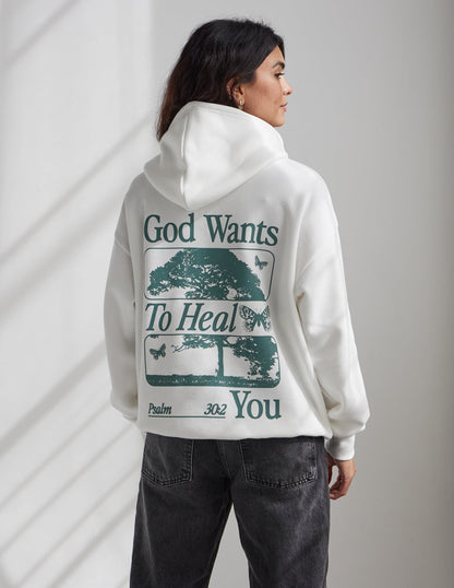 God Heals Unisex Hoodie - Psalm 30:2 Christian Sweatshirt Gift
