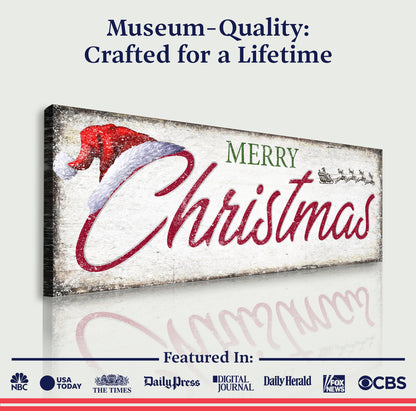 Vintage Merry Christmas Sign | Retro Holiday Wall Decor