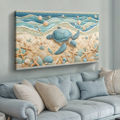 3D Coastal Wall Art IV | Beach Canvas Print