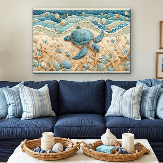 3D Coastal Wall Art IV | Beach Canvas Print