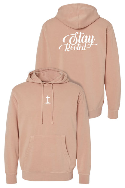 Stay Rooted Unisex Pigment-Dyed Hoodie - Christian Faith Sweatshirt Gift