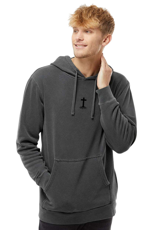 Stay Rooted Unisex Pigment-Dyed Hoodie - Christian Faith Sweatshirt Gift