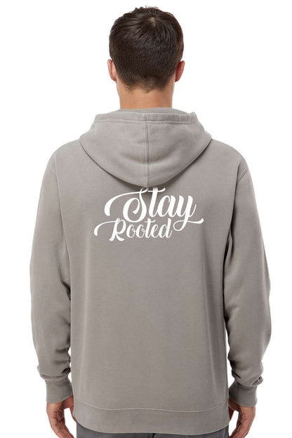 Stay Rooted Unisex Pigment-Dyed Hoodie - Christian Faith Sweatshirt Gift