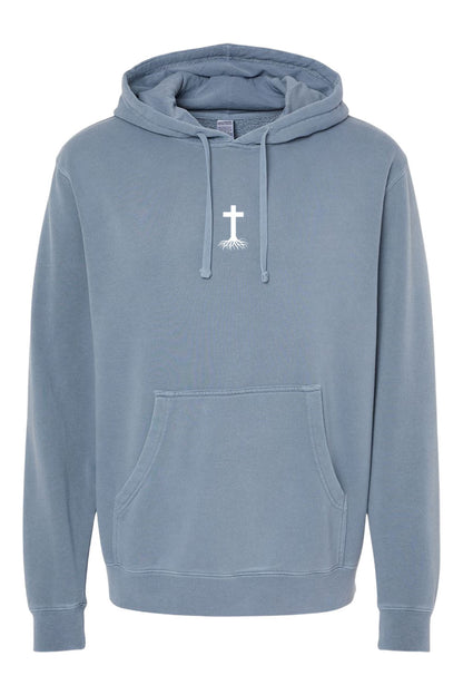 Stay Rooted Unisex Pigment-Dyed Hoodie - Christian Faith Sweatshirt Gift