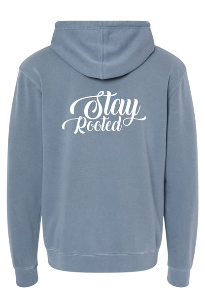 Stay Rooted Unisex Pigment-Dyed Hoodie - Christian Faith Sweatshirt Gift