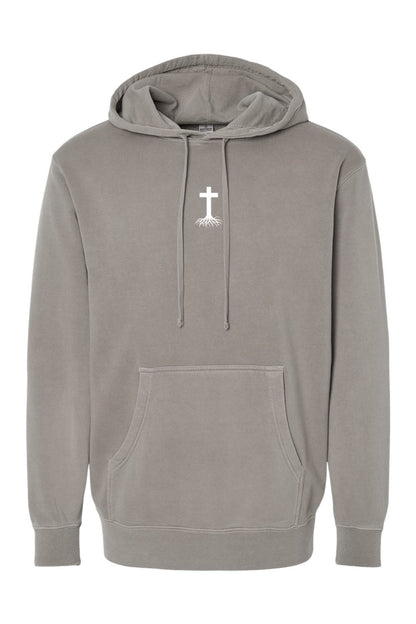 Stay Rooted Unisex Pigment-Dyed Hoodie - Christian Faith Sweatshirt Gift