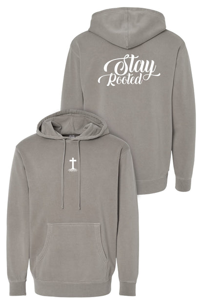 Stay Rooted Unisex Pigment-Dyed Hoodie - Christian Faith Sweatshirt Gift