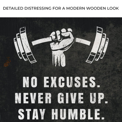 No Excuses Motivational Sign | Accountability Wall Art