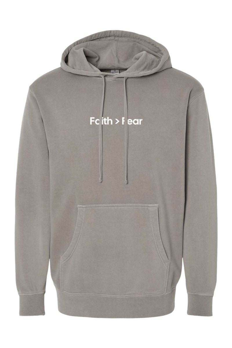 Faith Over Fear Unisex Pigment-Dyed Hoodie - Christian Sweatshirt Gift