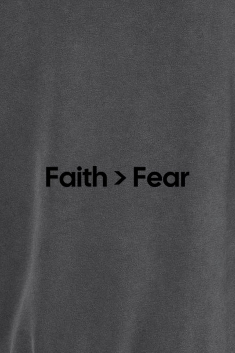 Faith Over Fear Unisex Pigment-Dyed Hoodie - Christian Sweatshirt Gift