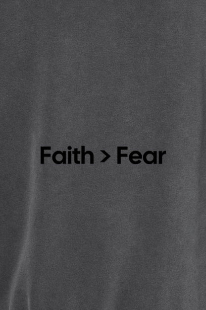 Faith Over Fear Unisex Pigment-Dyed Hoodie - Christian Sweatshirt Gift