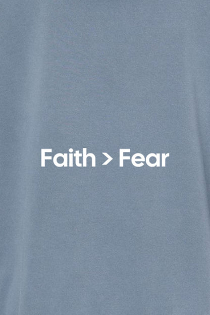Faith Over Fear Unisex Pigment-Dyed Hoodie - Christian Sweatshirt Gift
