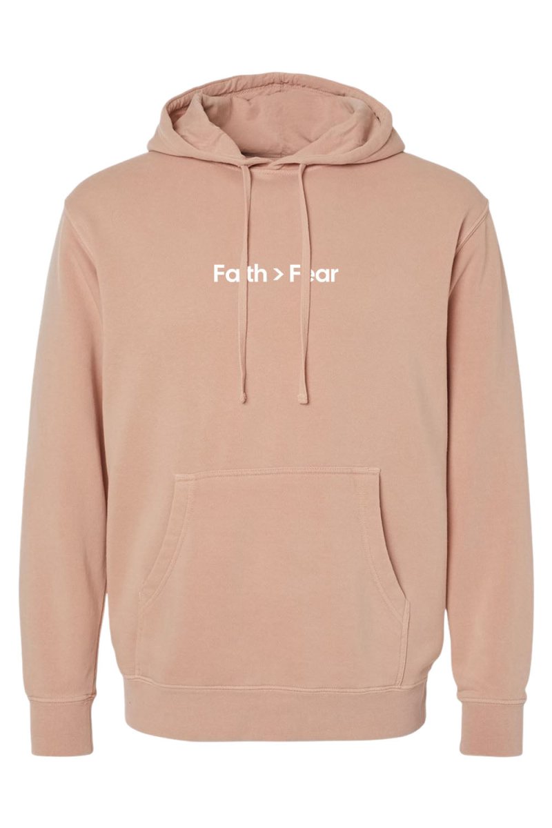 Faith Over Fear Unisex Pigment-Dyed Hoodie - Christian Sweatshirt Gift