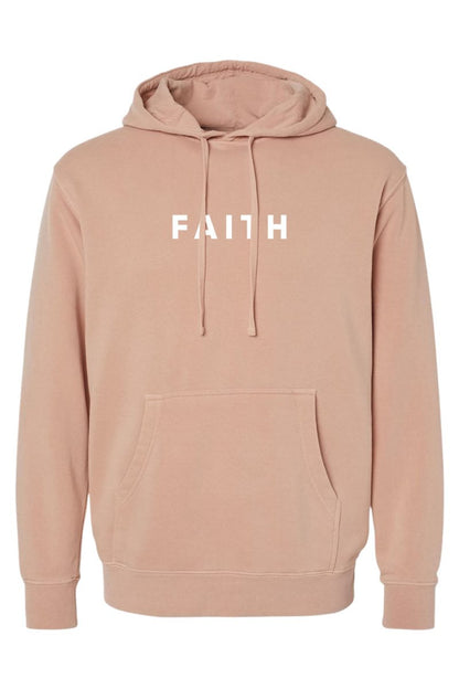Faith Unisex Pigment-Dyed Hoodie - Christian Sweatshirt Gift for Believers