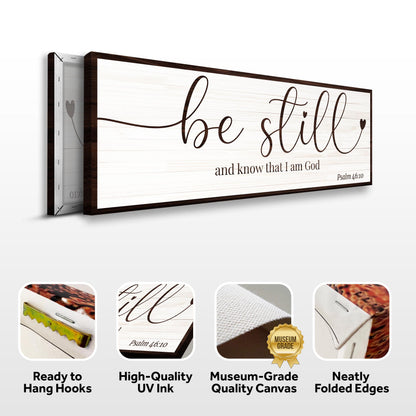 Be Still And Know That I Am God Canvas - Christian Faith Wall Art Sign Decor