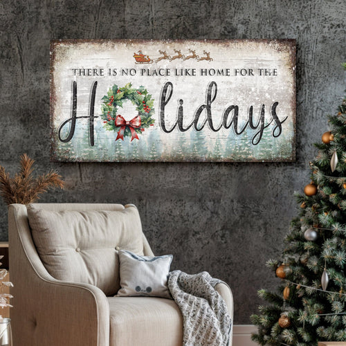 Home For The Holidays Sign | Christmas Wall Art Decor