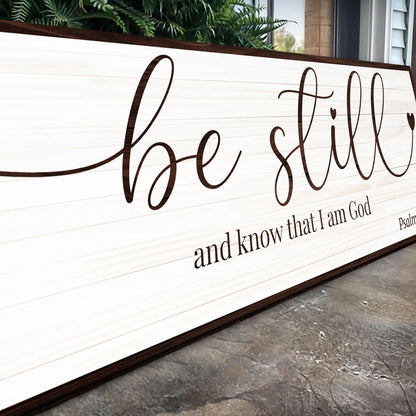 Be Still And Know That I Am God Canvas - Christian Faith Wall Art Sign Decor