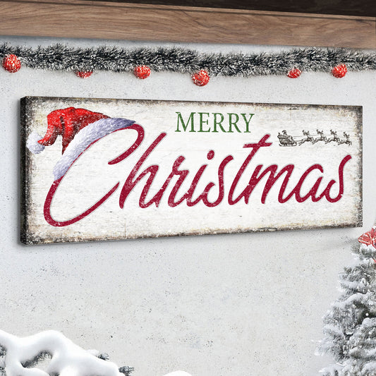 Vintage Merry Christmas Sign | Retro Holiday Wall Decor