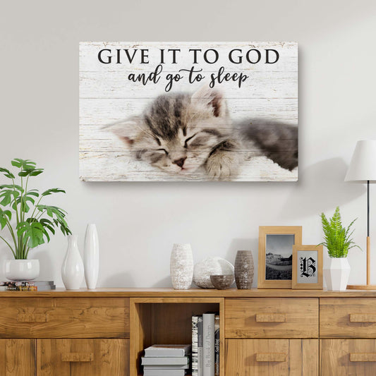 Give It to God And Go To Sleep Canvas - Christian Faith Wall Art Sign Decor