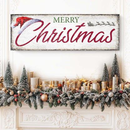 Vintage Merry Christmas Sign | Retro Holiday Wall Decor