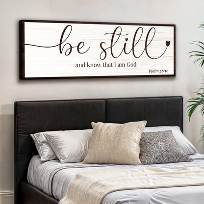 Be Still And Know That I Am God Canvas - Christian Faith Wall Art Sign Decor