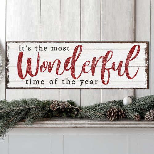 It's The Most Wonderful Time Of The Year Sign | Christmas Wall Decor