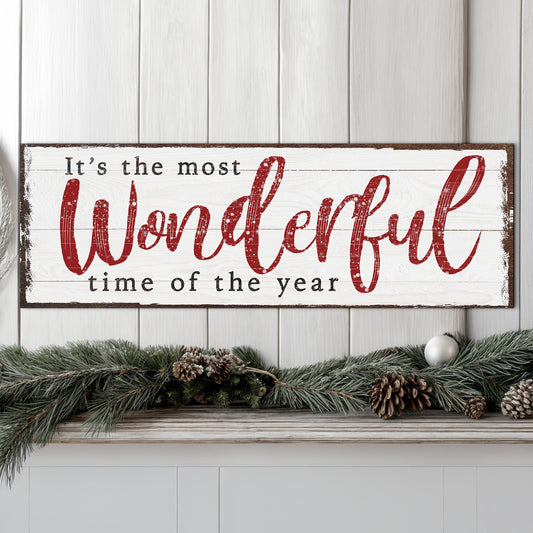 It's The Most Wonderful Time Of The Year Sign | Christmas Wall Decor