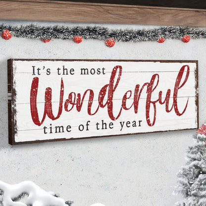 It's The Most Wonderful Time Of The Year Sign | Christmas Wall Decor