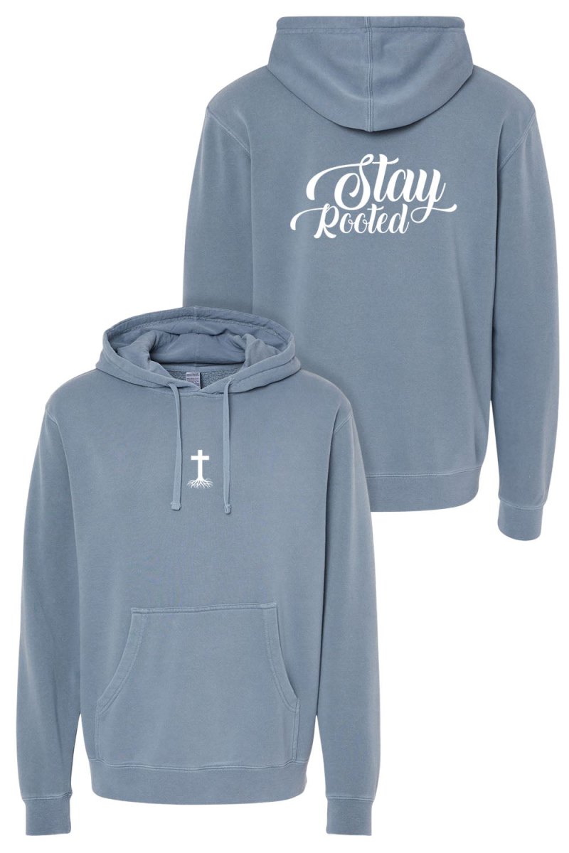Stay Rooted Unisex Pigment-Dyed Hoodie - Christian Faith Sweatshirt Gift