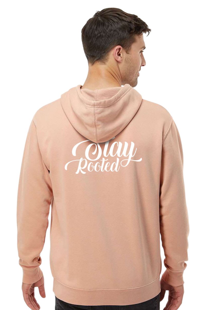 Stay Rooted Unisex Pigment-Dyed Hoodie - Christian Faith Sweatshirt Gift