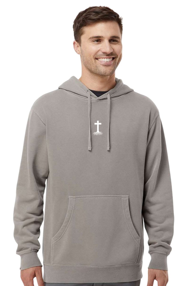 Stay Rooted Unisex Pigment-Dyed Hoodie - Christian Faith Sweatshirt Gift